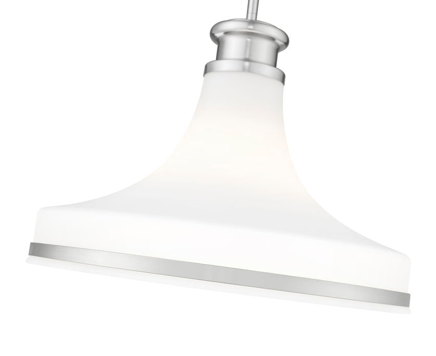 Reznor 16" Vintage-Style Fluted Glass Pendant in Matte Black, Brushed Nickel, and Modern Gold - Midcentury Lighting by Practical Props