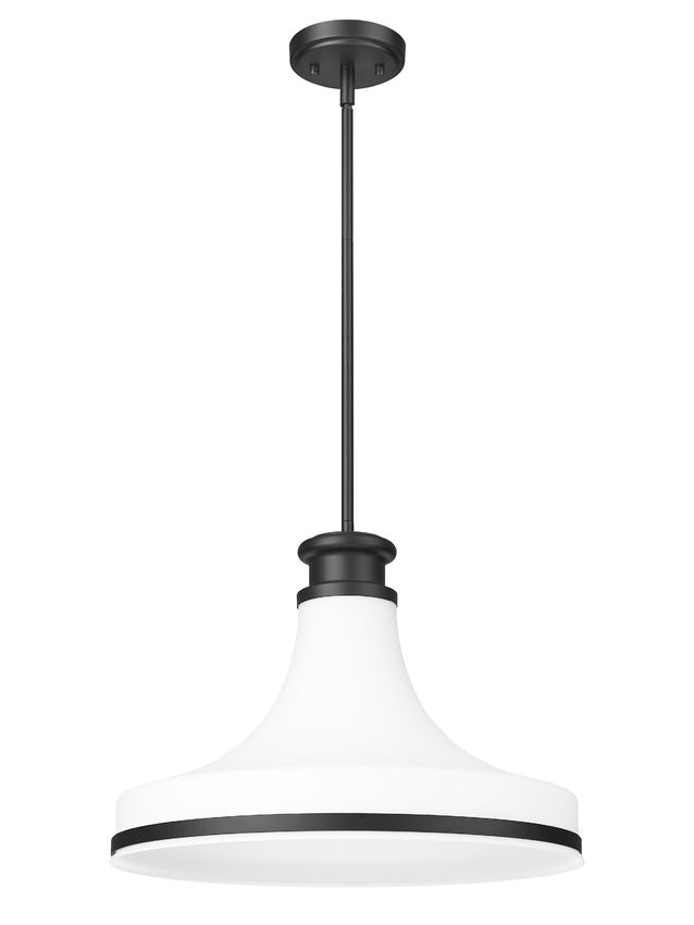 Reznor 16" Vintage-Style Fluted Glass Pendant in Matte Black, Brushed Nickel, and Modern Gold - Midcentury Lighting by Practical Props
