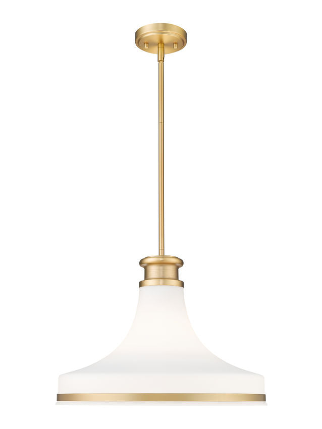 Reznor 16" Vintage-Style Fluted Glass Pendant in Matte Black, Brushed Nickel, and Modern Gold - Midcentury Lighting by Practical Props