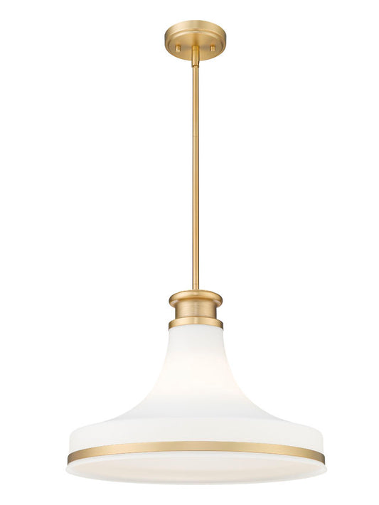 Reznor 16" Vintage-Style Fluted Glass Pendant in Matte Black, Brushed Nickel, and Modern Gold - Midcentury Lighting by Practical Props