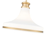 Reznor 16" Vintage-Style Fluted Glass Pendant in Matte Black, Brushed Nickel, and Modern Gold - Midcentury Lighting by Practical Props