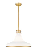 Reznor 16" Vintage-Style Fluted Glass Pendant in Matte Black, Brushed Nickel, and Modern Gold - Midcentury Lighting by Practical Props