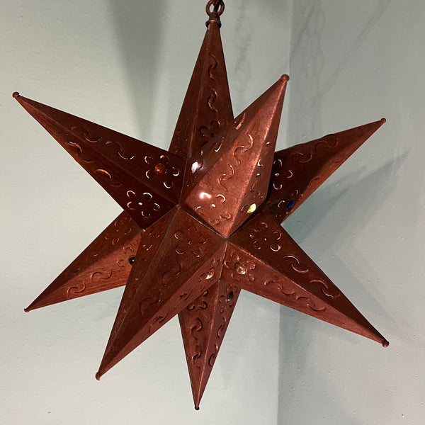 Vintage Pierced Metal Star Lantern