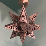 Vintage Handmade Moroccan-style Pierced Metal Hanging Star Lantern Silver Pendant Light