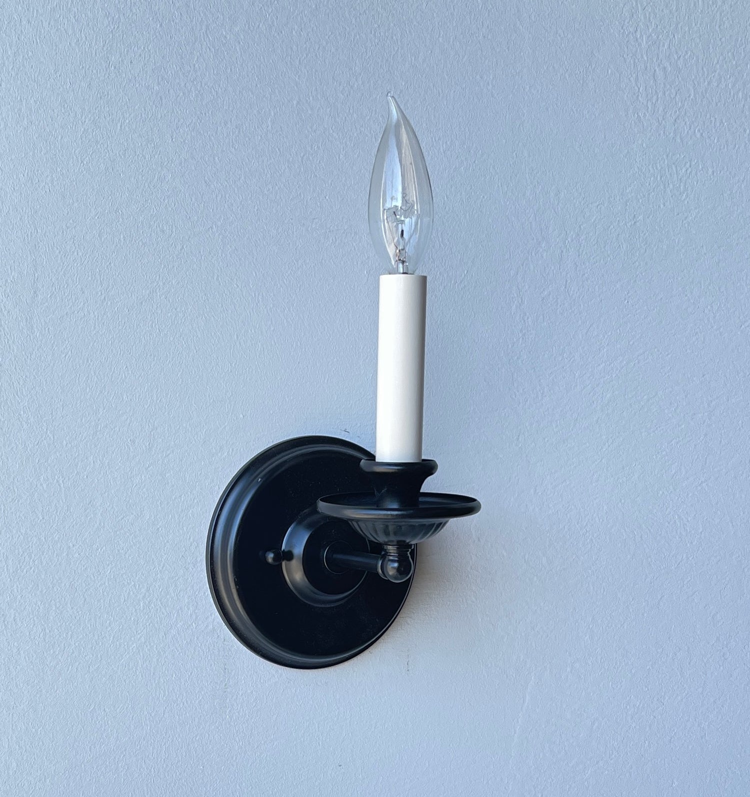 Vintage Farmhouse Black Candlestick 1-Light Wall Sconces