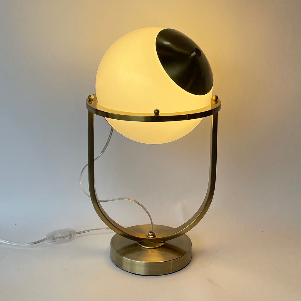 Handmade Brass Globe Table Lamp – Practical Props