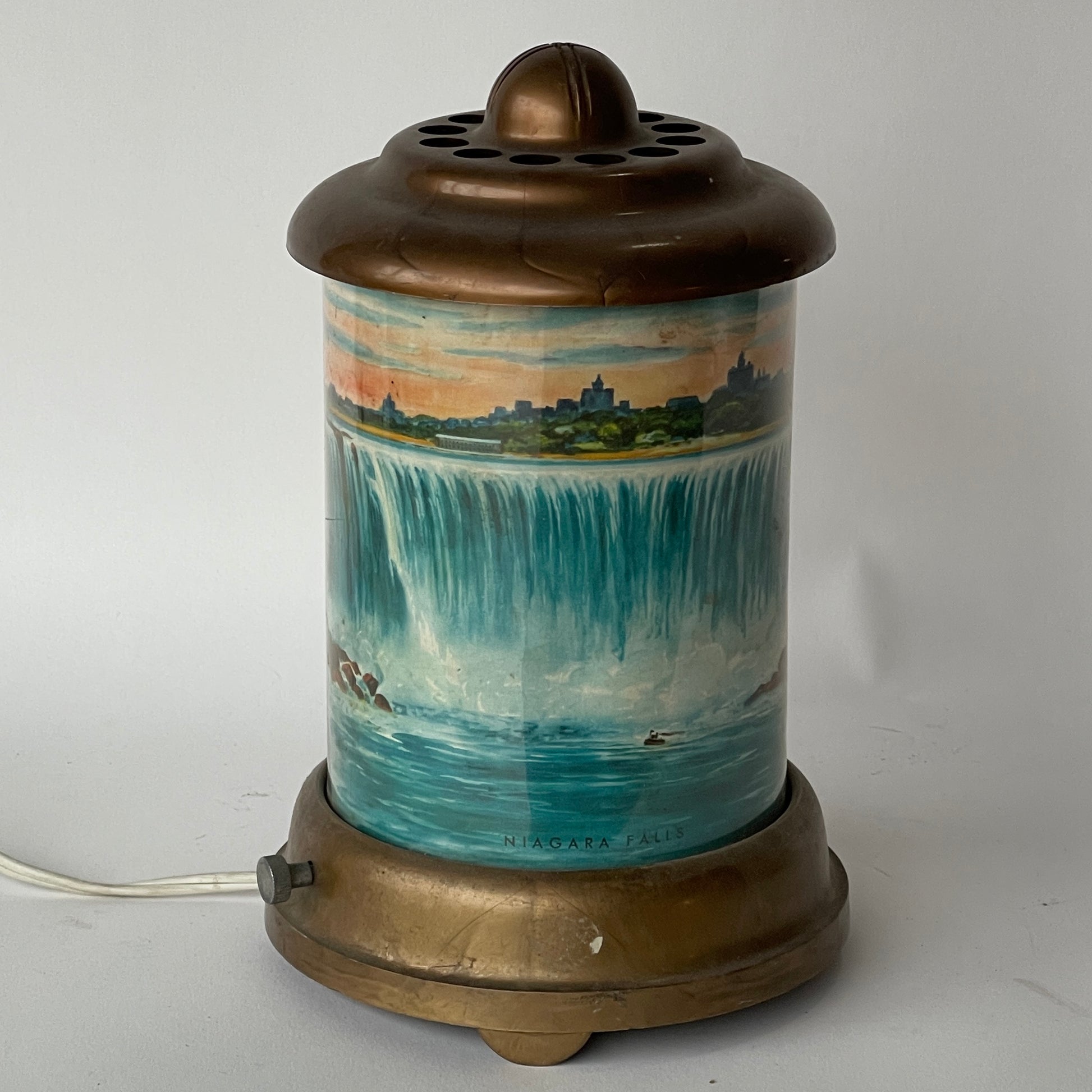 Vintage Niagara Falls Waterfall Moving Motion Heat Lamp