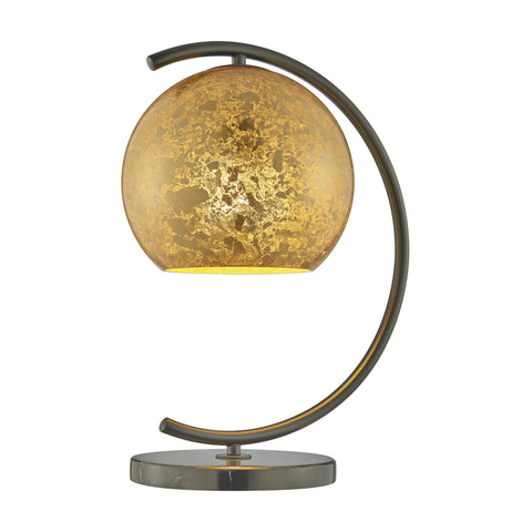 Molina Black Metal & Gold Metallic Mercury Glass Modern Table or Desk Lamp