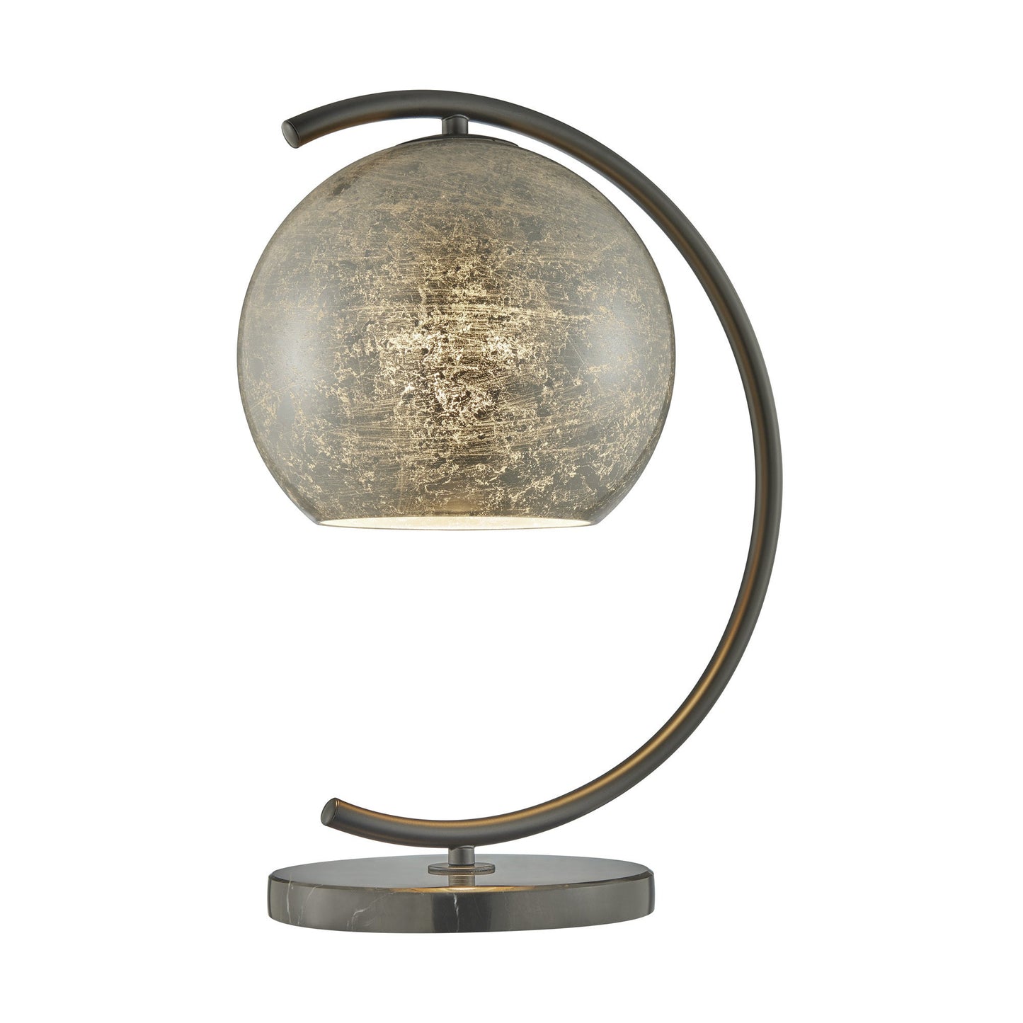 Molina Black Metal & Silver Metallic Mercury Glass Modern Table or Desk Lamp