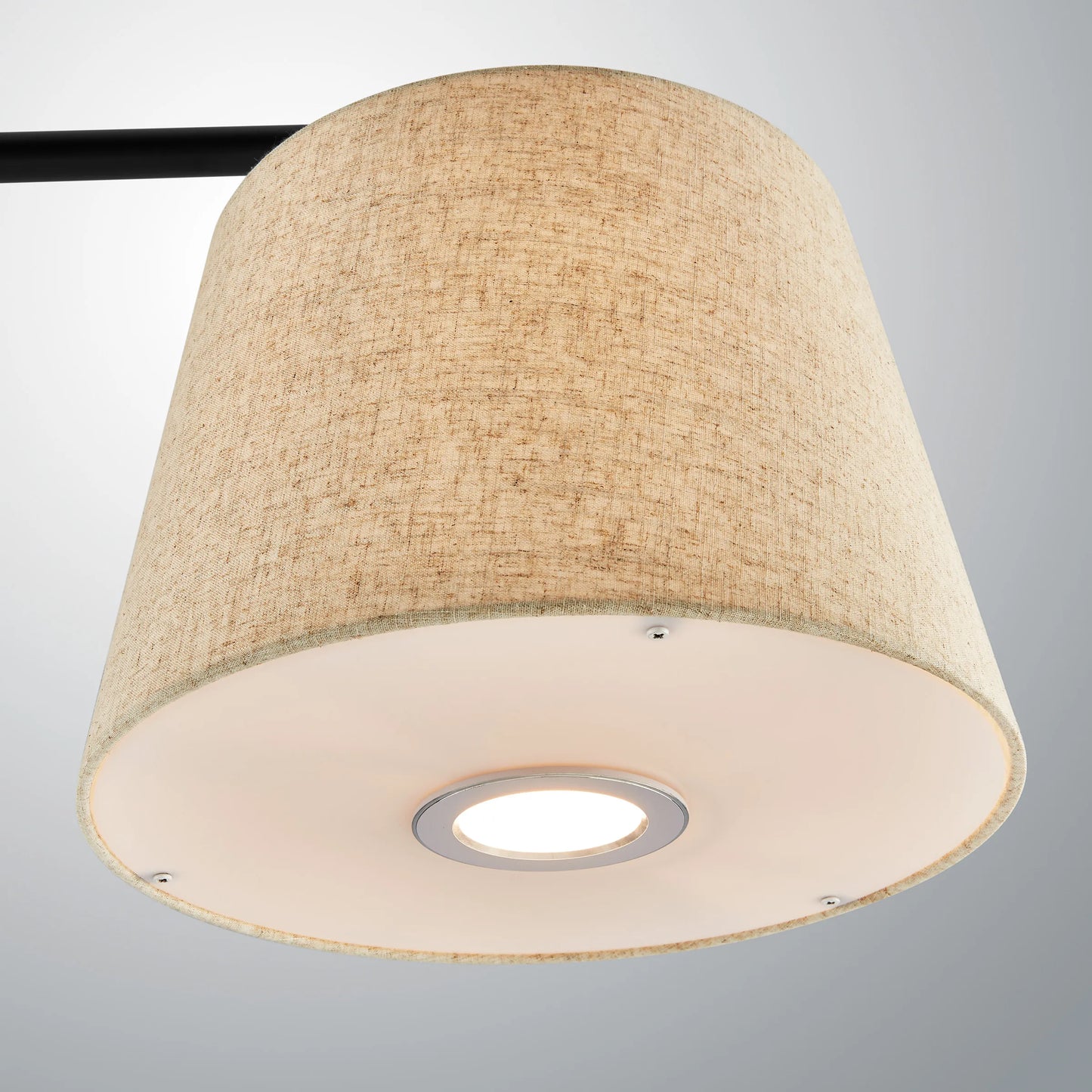 Gaines Black MCM Modern Table Lamp with Linen Shade