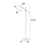 Cupola Adjustable Task Light Floor Lamp in Bronze or Satin Nickel by Lite Source