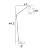 Molina Black Metal & Gold Metallic Mercury Glass Modern Floor Lamp