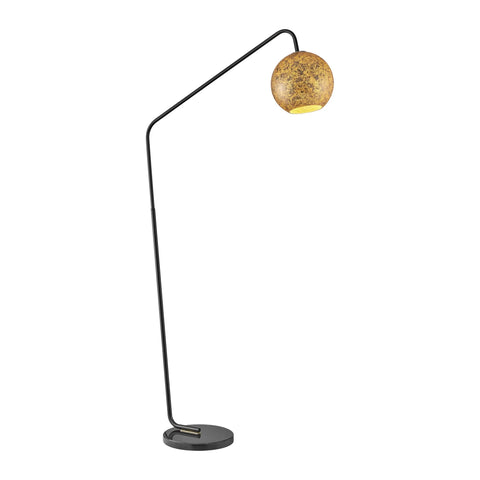 Molina Black Metal & Gold Metallic Mercury Glass Modern Floor Lamp