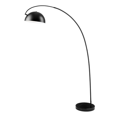 Raelynn Modern Black Metal & Marble Retro Arc Floor Lamp