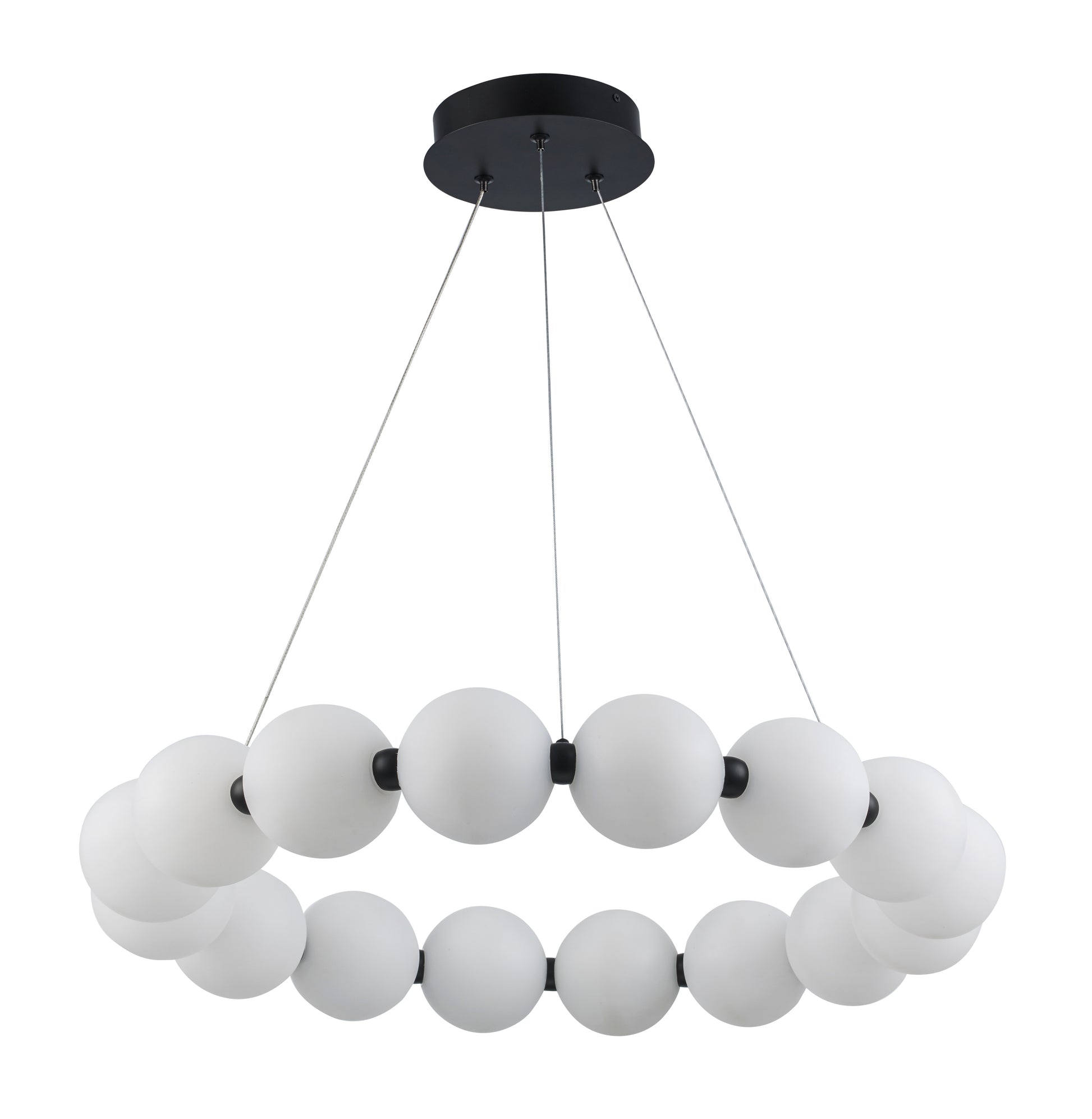 Ellington 16-Light LED Globe Chandelier in Matte Black or Brushed Brass - Practical Props