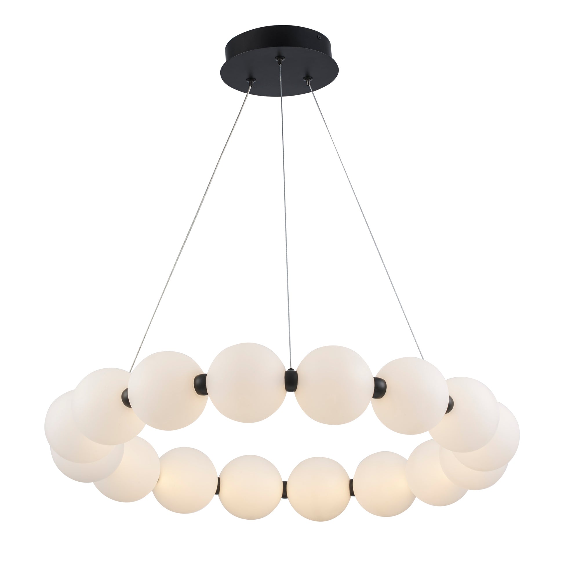 Ellington 16-Light LED Globe Chandelier in Matte Black or Brushed Brass - Practical Props