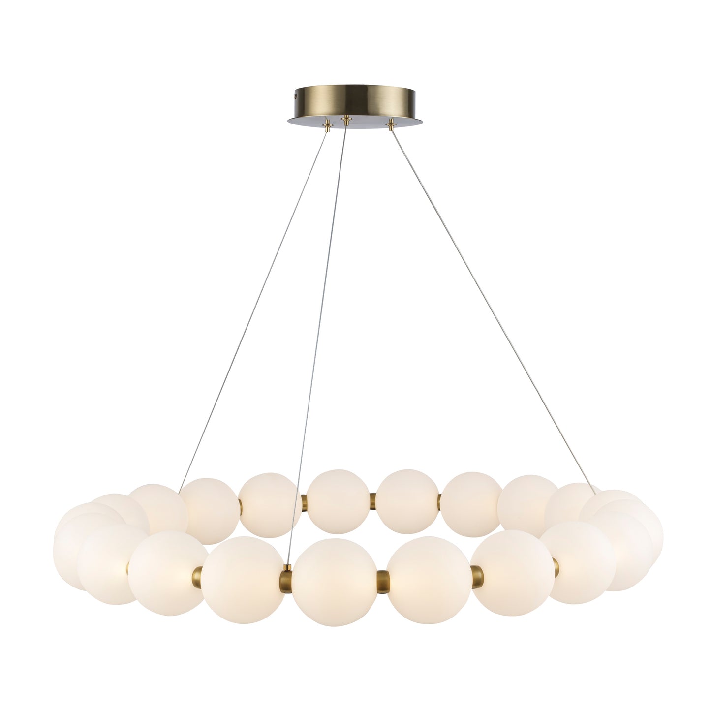Ellington 33" 21-Light LED Globe Chandelier in Matte Black or Brushed Brass - Practical Props