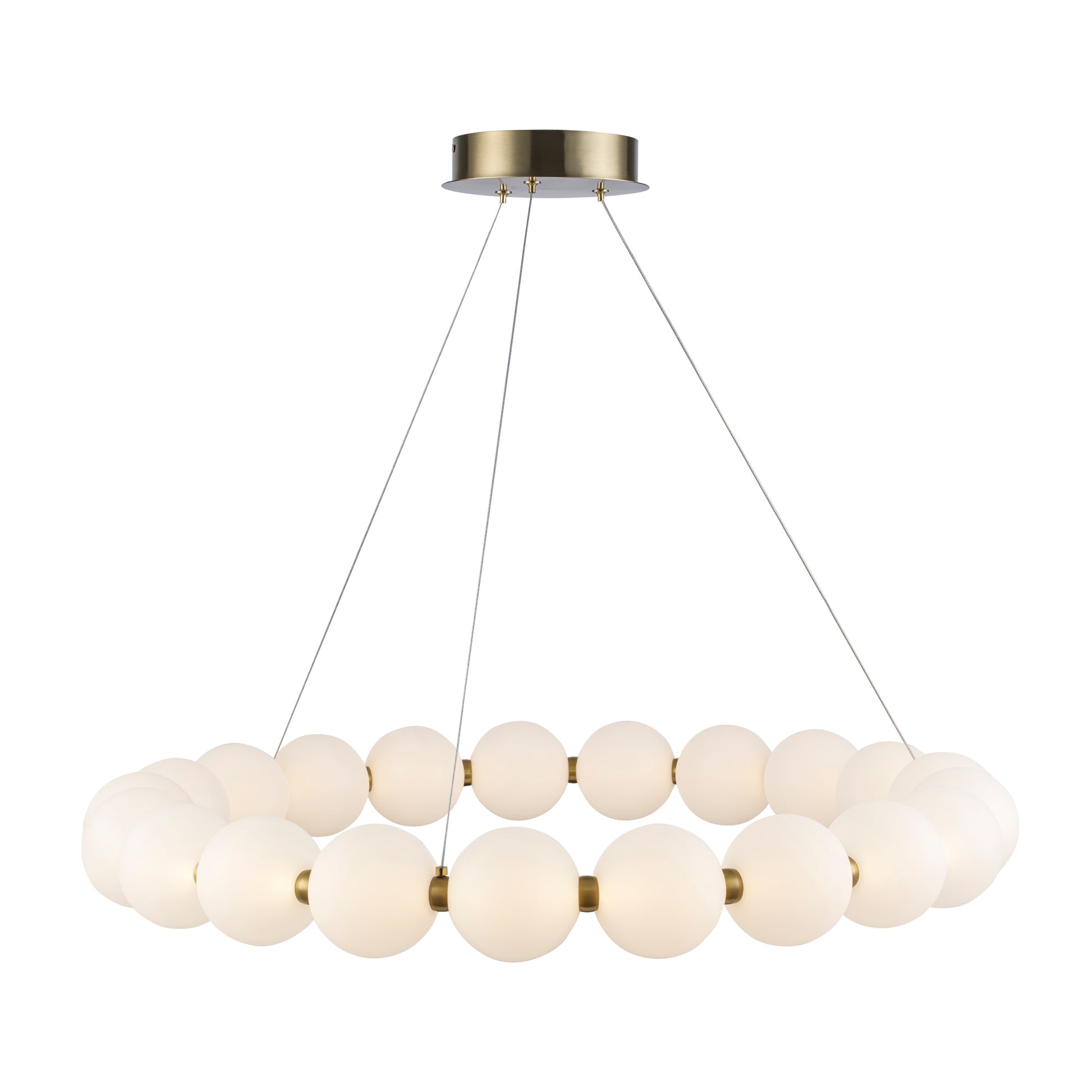 Ellington 33" 21-Light LED Globe Chandelier in Matte Black or Brushed Brass - Practical Props