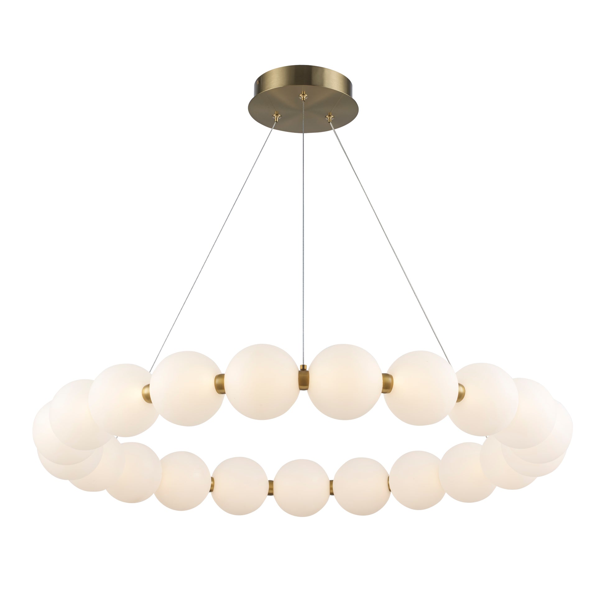 Ellington 33" 21-Light LED Globe Chandelier in Matte Black or Brushed Brass - Practical Props