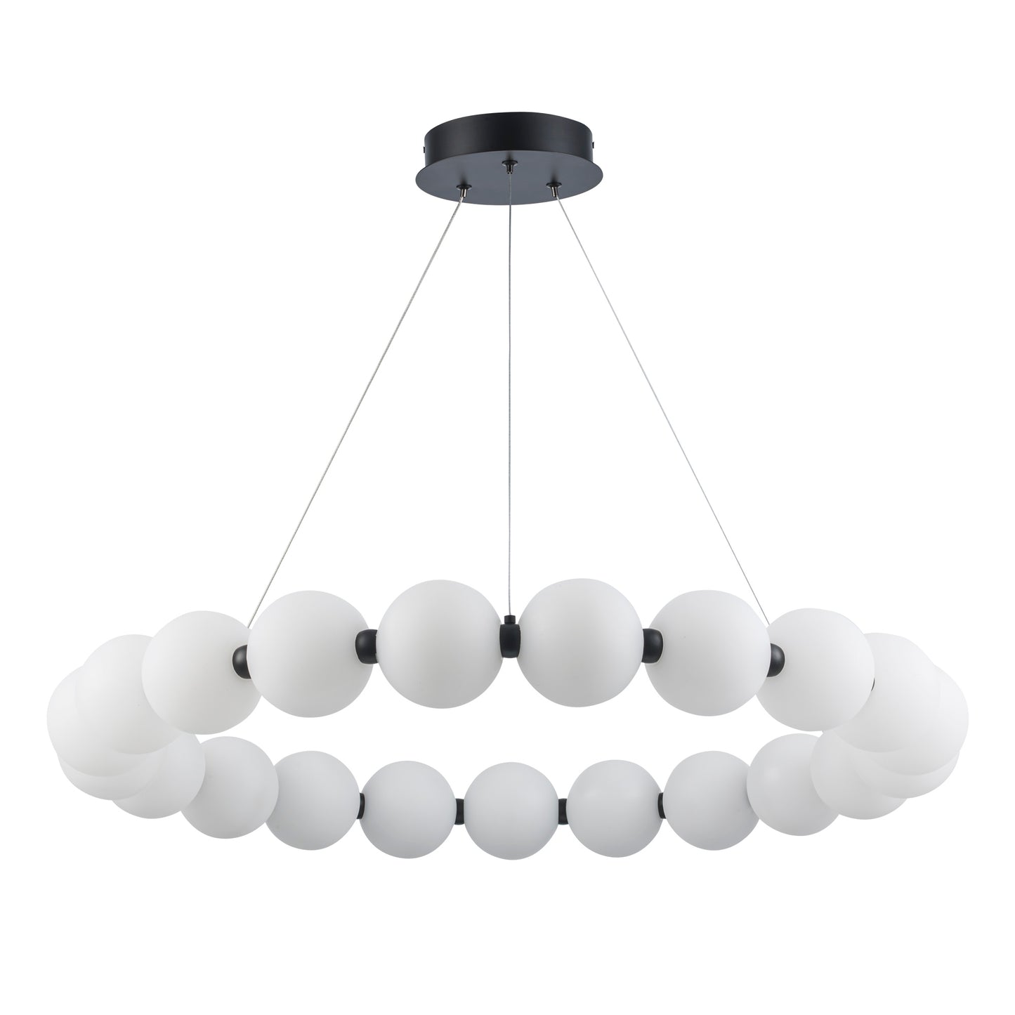 Ellington 33" 21-Light LED Globe Chandelier in Matte Black or Brushed Brass - Practical Props