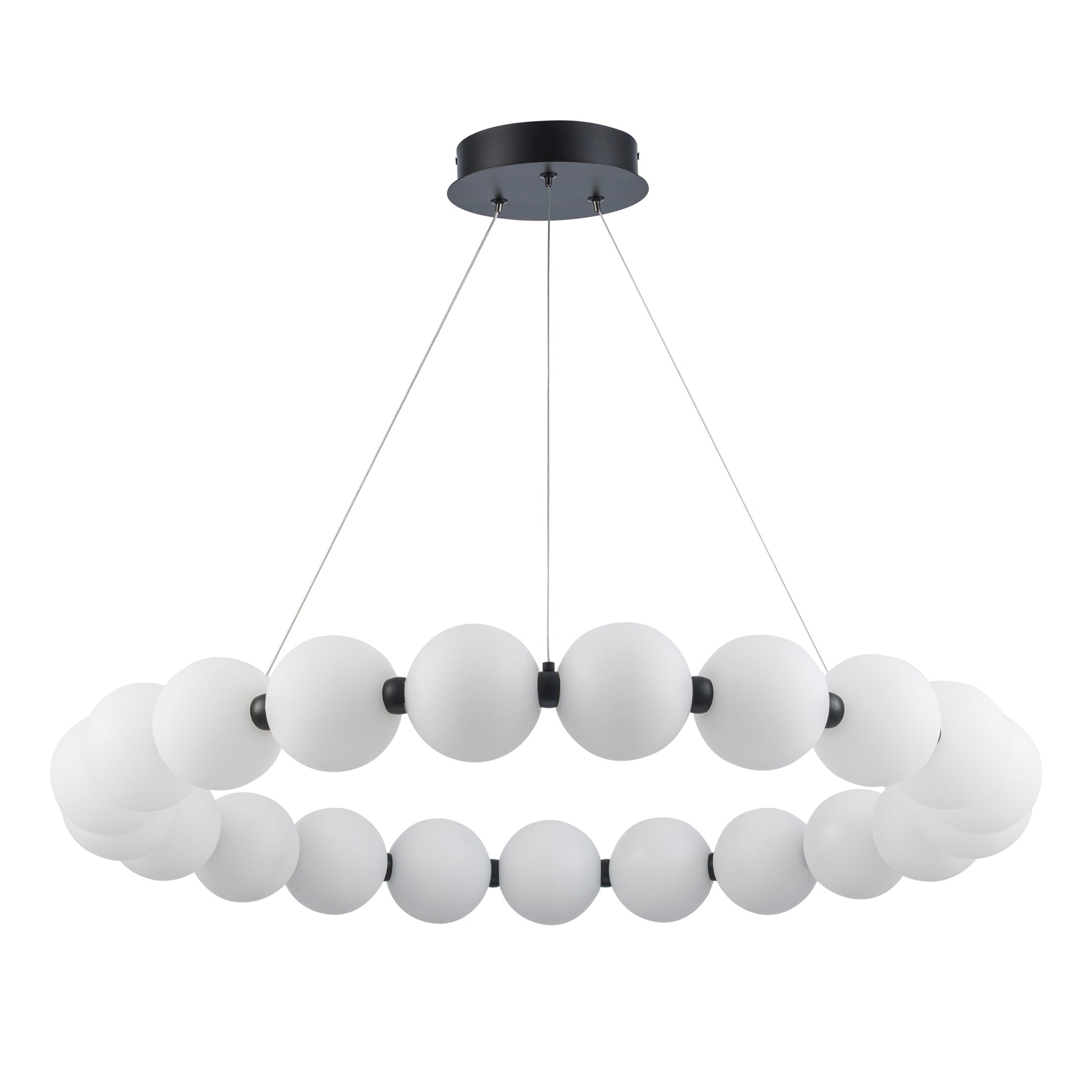 Ellington 33" 21-Light LED Globe Chandelier in Matte Black or Brushed Brass - Practical Props