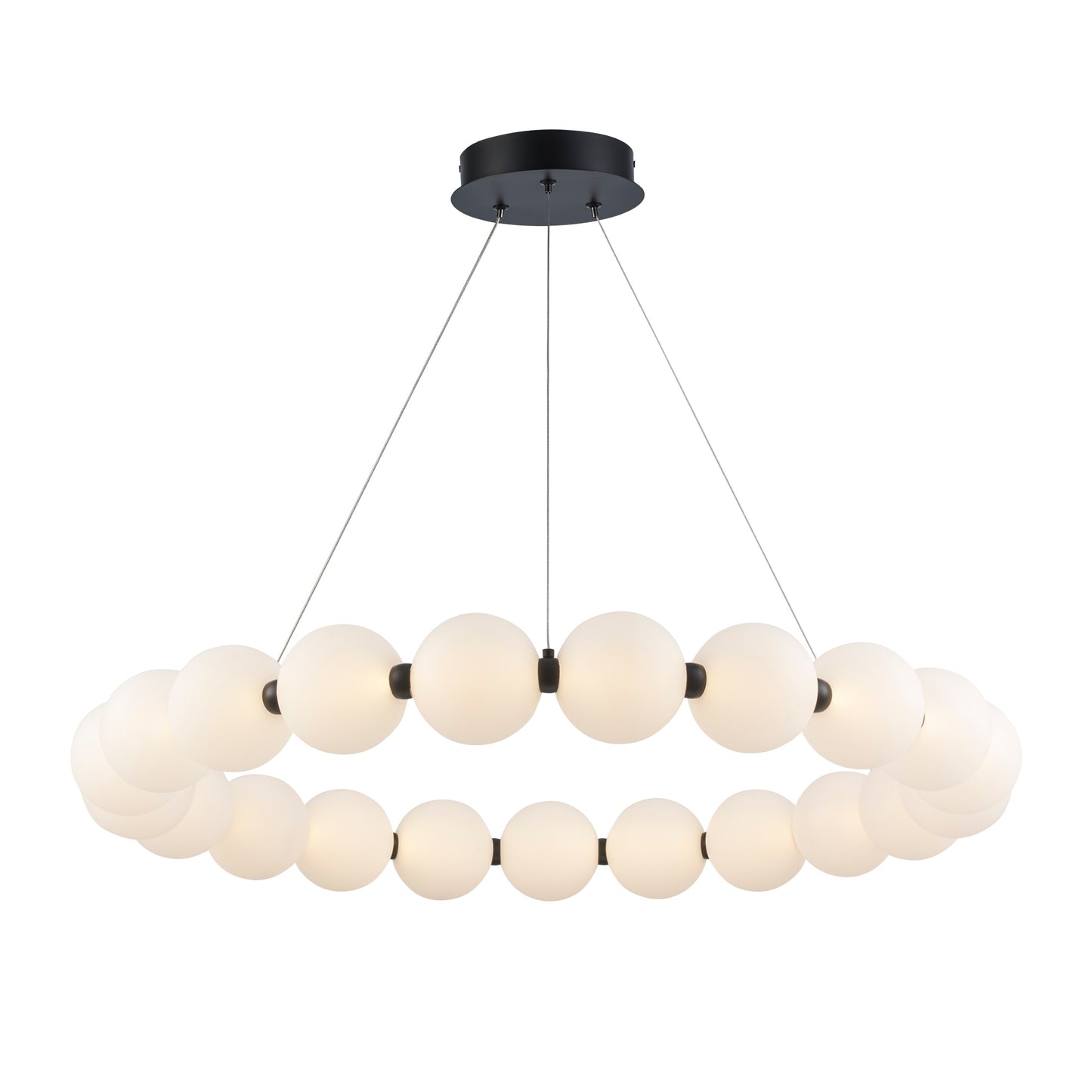 Ellington 33" 21-Light LED Globe Chandelier in Matte Black or Brushed Brass - Practical Props