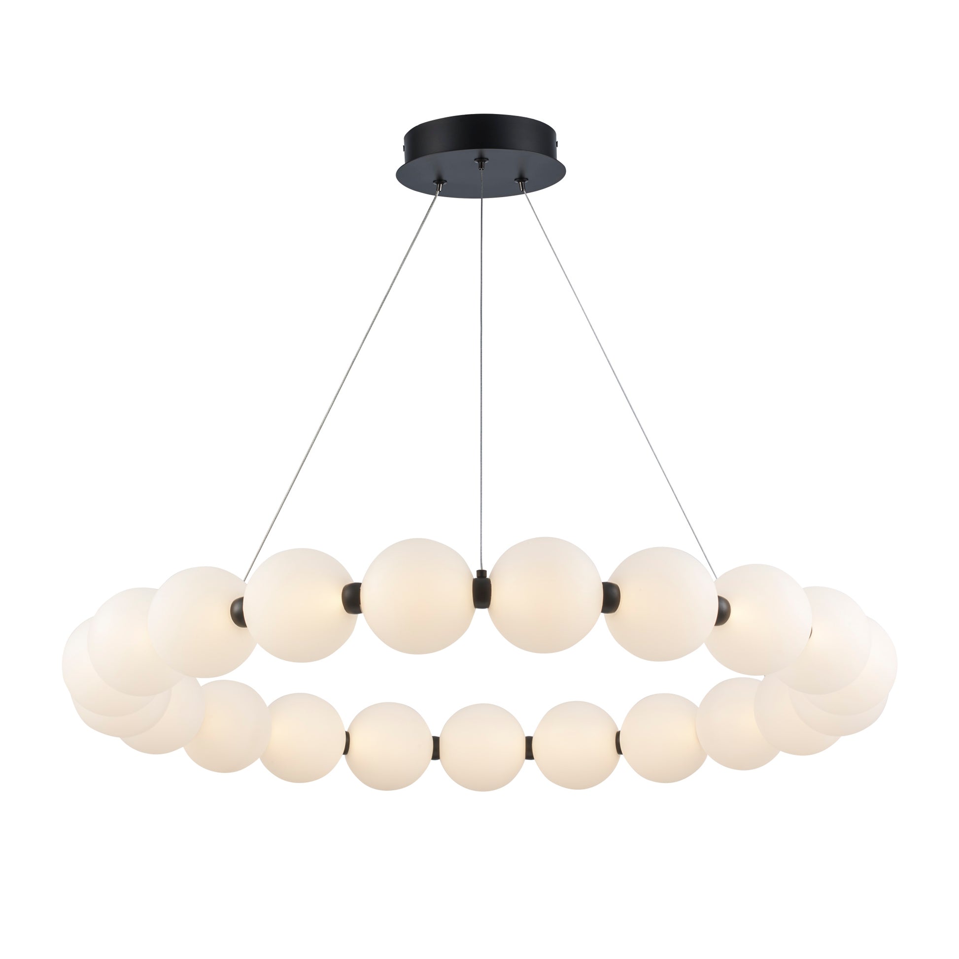 Ellington 33" 21-Light LED Globe Chandelier in Matte Black or Brushed Brass - Practical Props