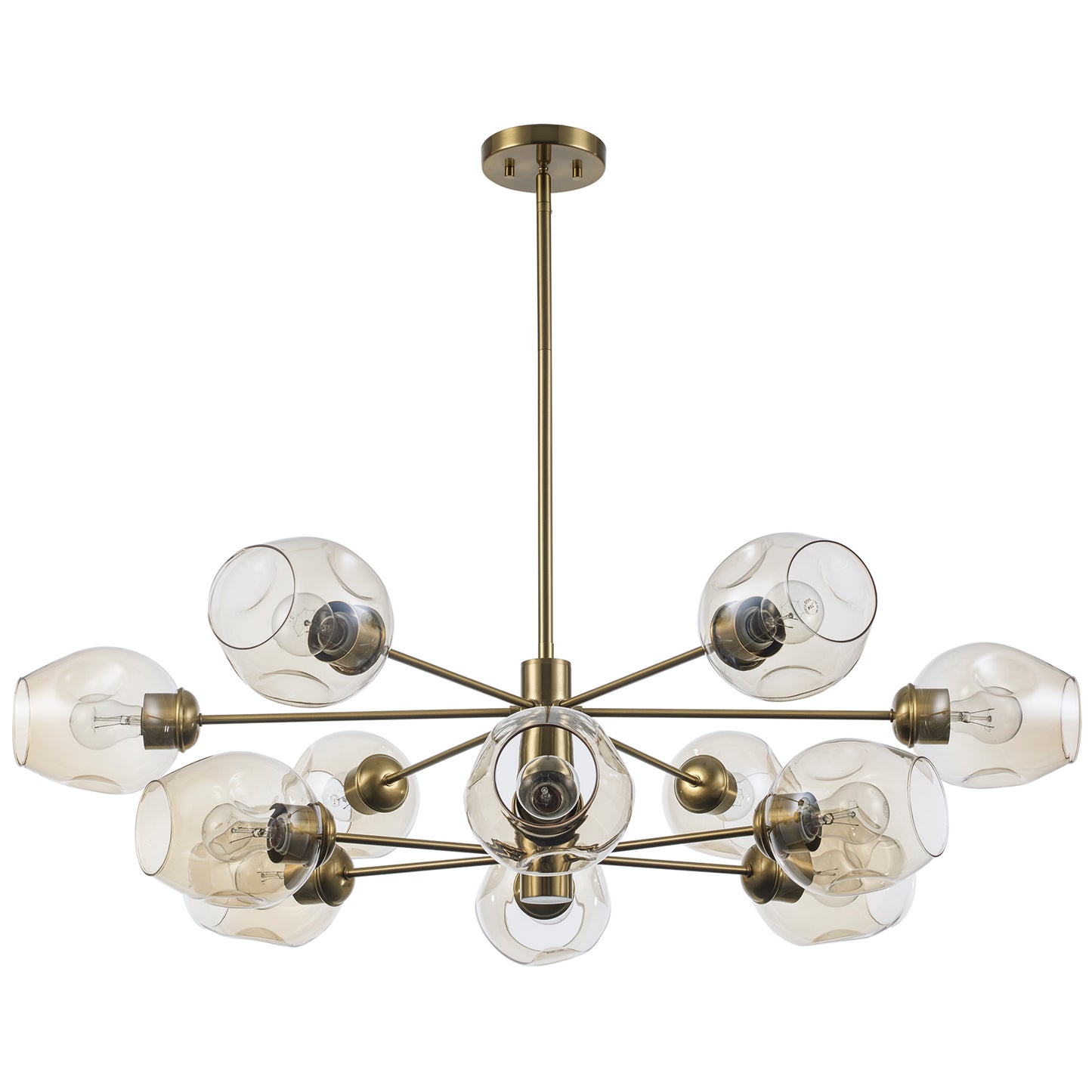 Clusters Mid Century Modern 12-Light Sputnik Globe Chandelier 