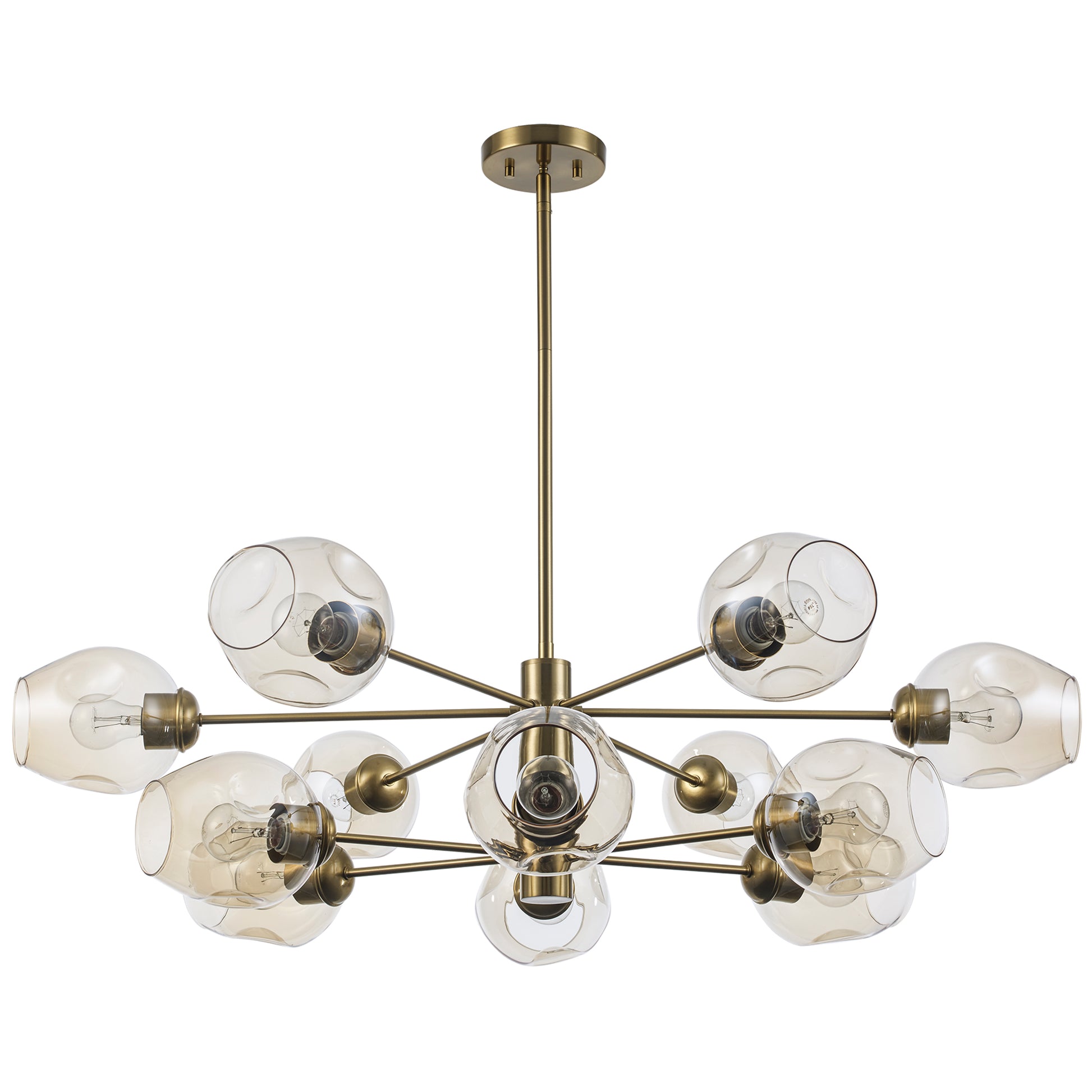 Clusters Mid Century Modern 12-Light Sputnik Globe Chandelier 