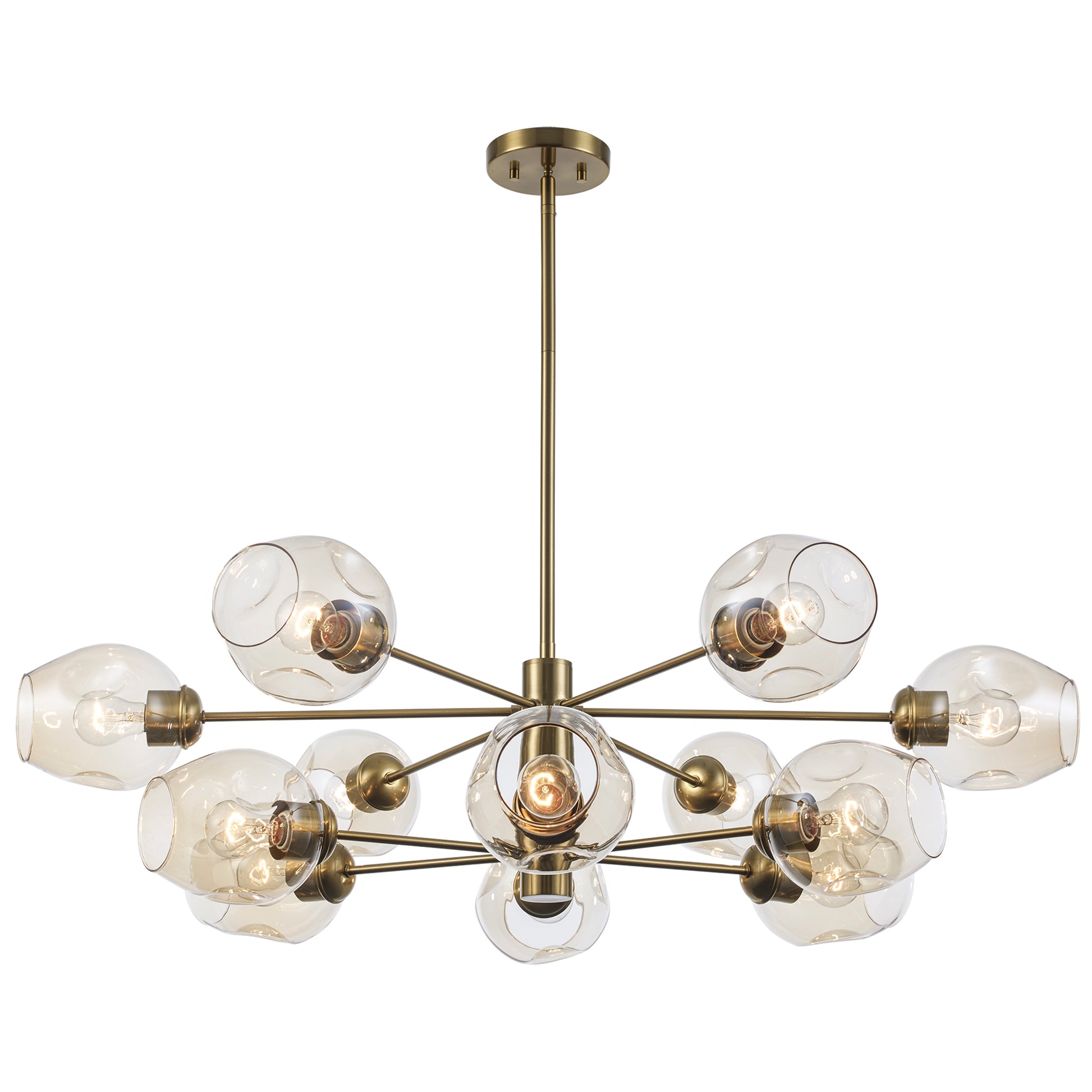 Clusters Mid Century Modern 12-Light Sputnik Globe Chandelier 