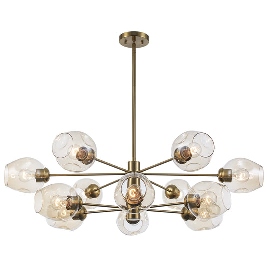Clusters Mid Century Modern 12-Light Sputnik Globe Chandelier 