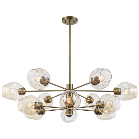 Clusters Mid Century Modern 12-Light Sputnik Globe Chandelier 