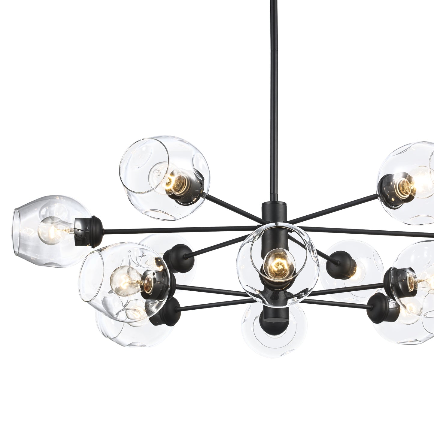Clusters Mid Century Modern 12-Light Sputnik Globe Chandelier 