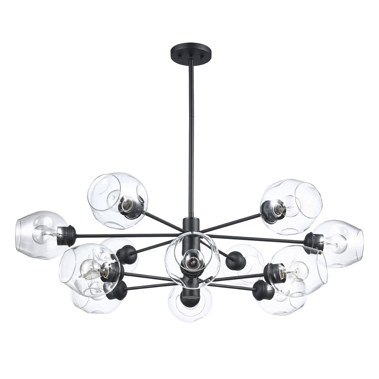 Clusters Mid Century Modern 12-Light Sputnik Globe Chandelier 