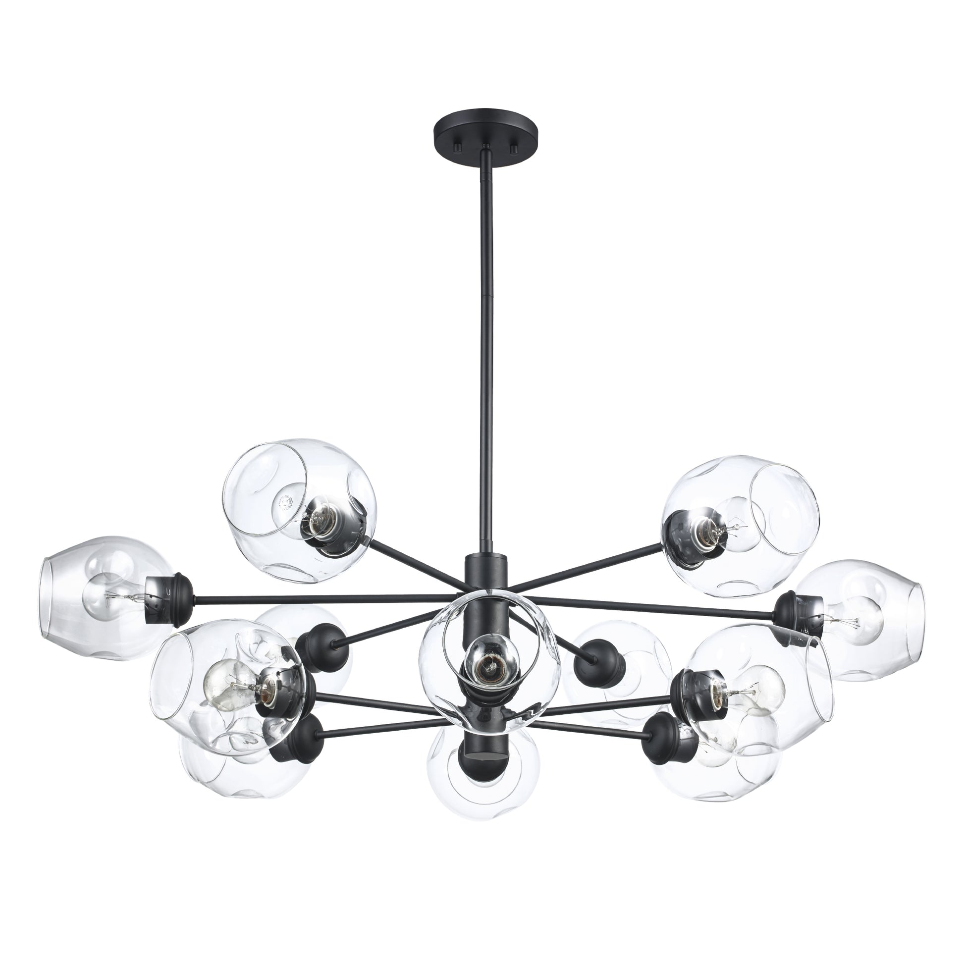 Clusters Mid Century Modern 12-Light Sputnik Globe Chandelier 