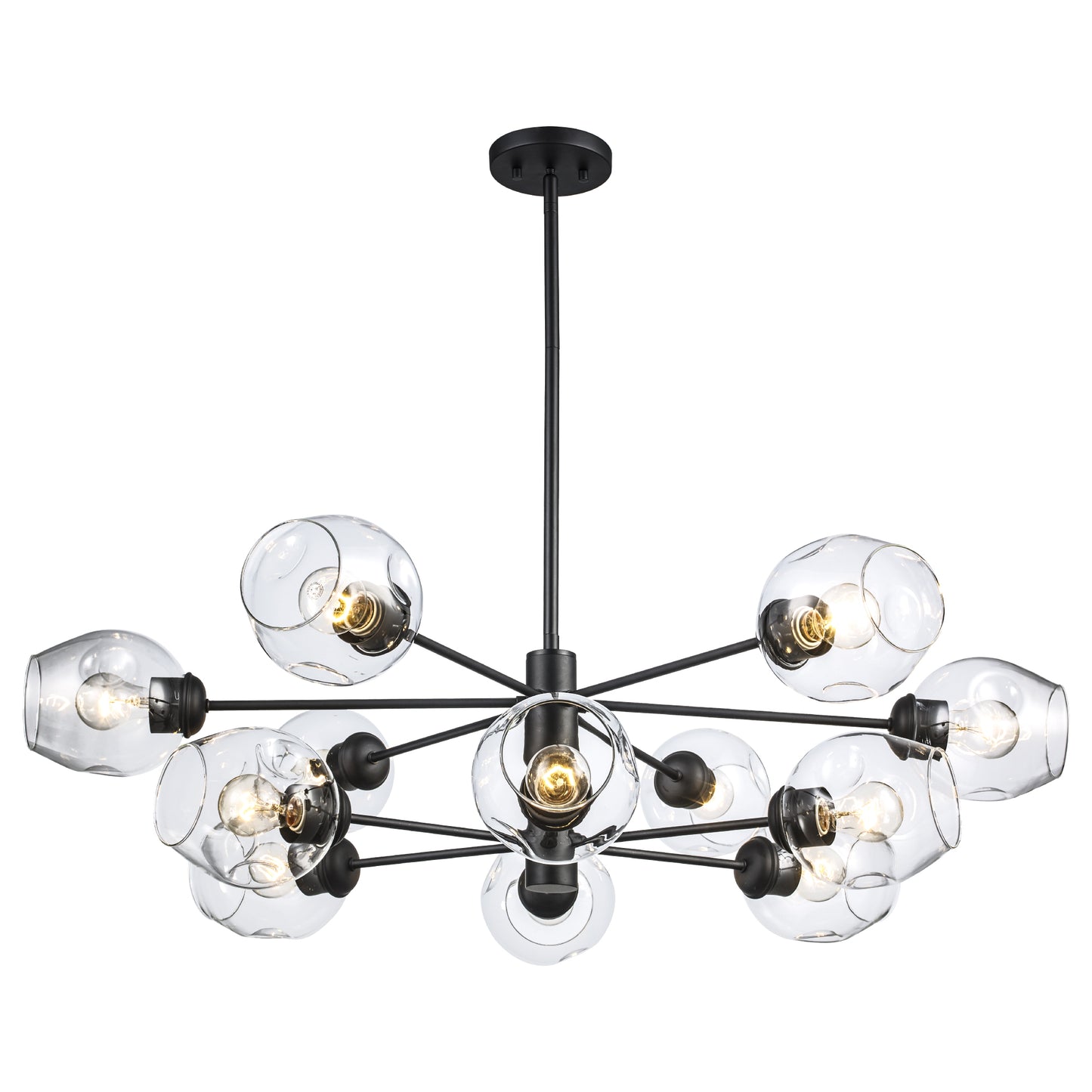 Clusters Mid Century Modern 12-Light Sputnik Globe Chandelier 