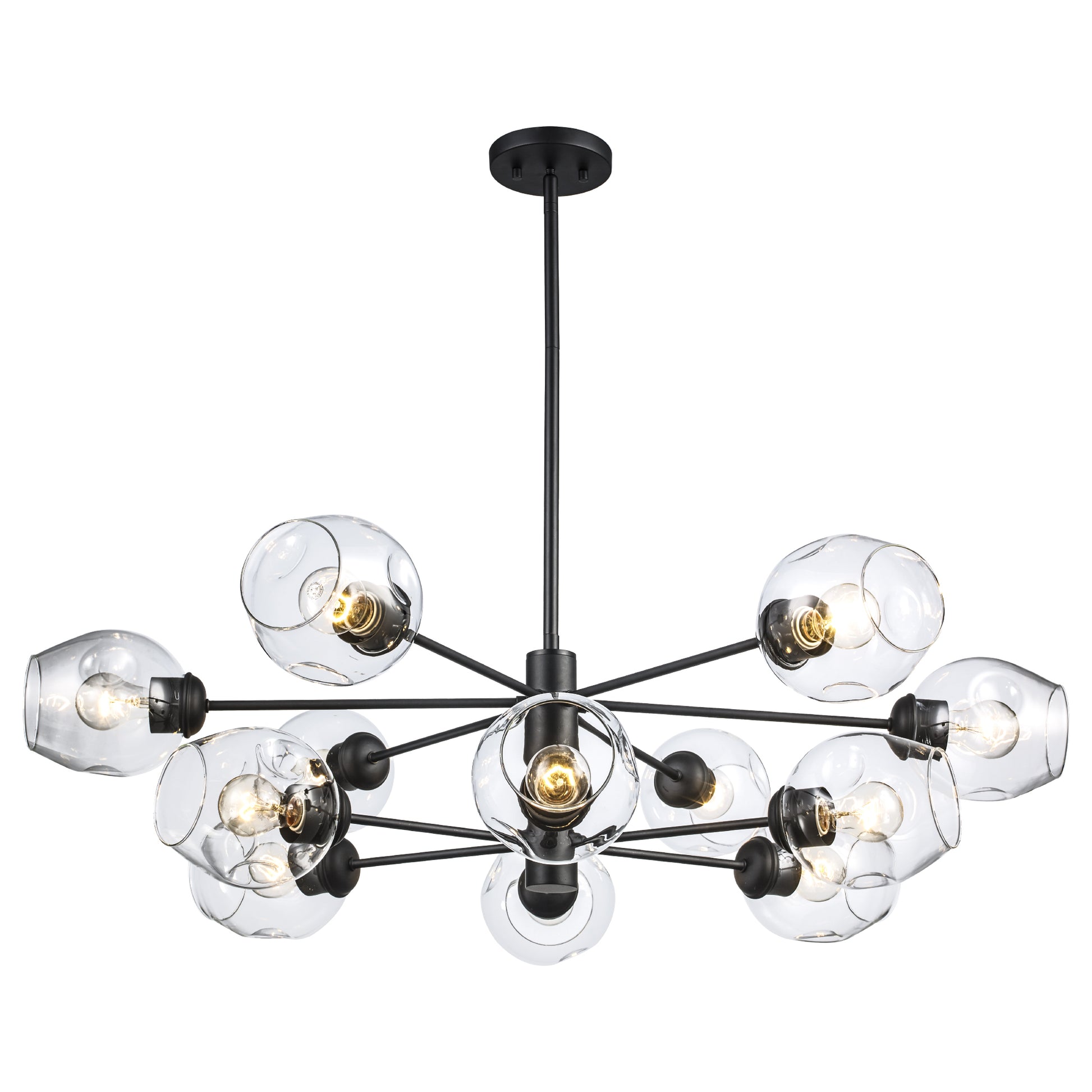 Clusters Mid Century Modern 12-Light Sputnik Globe Chandelier 