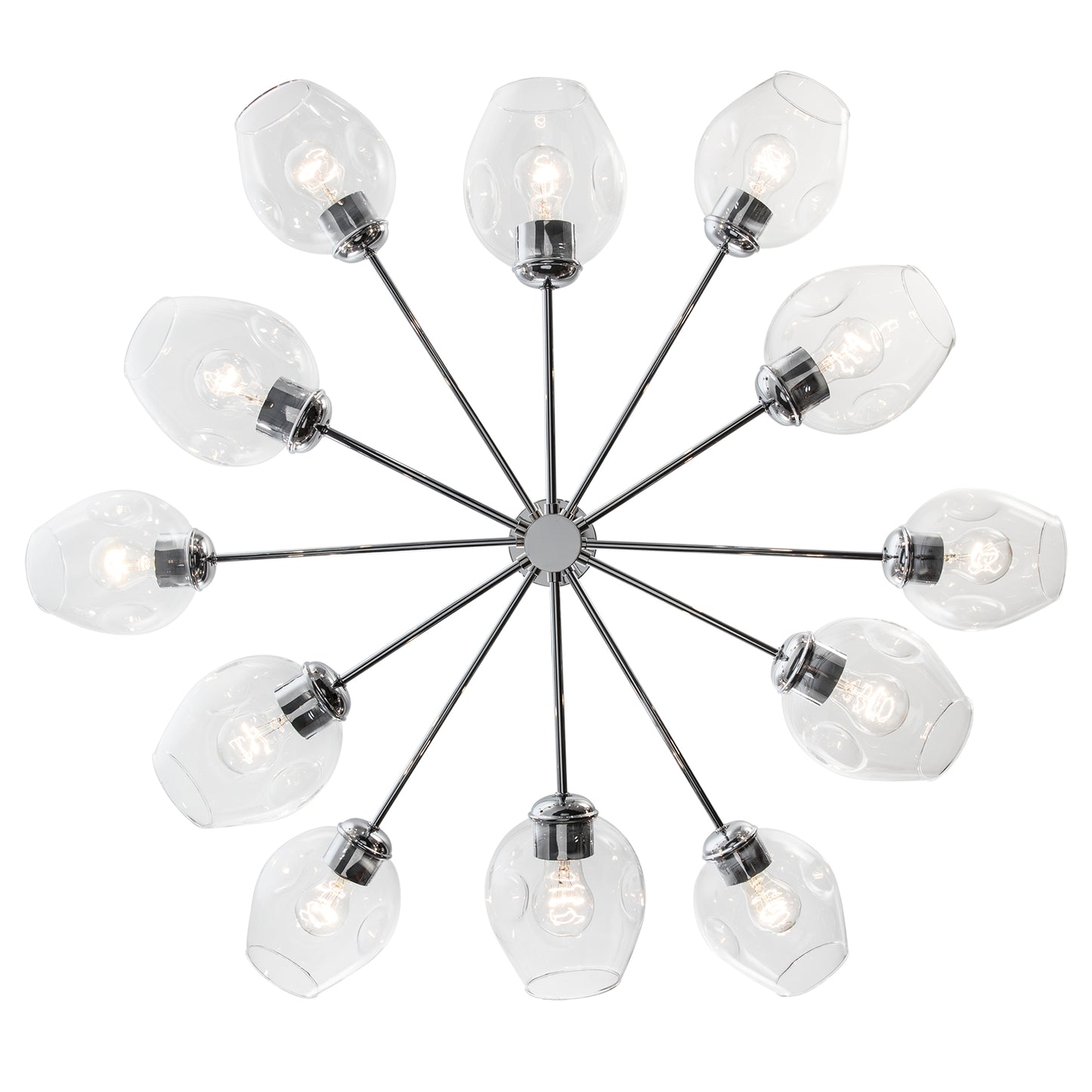 Clusters Mid Century Modern 12-Light Sputnik Globe Chandelier 