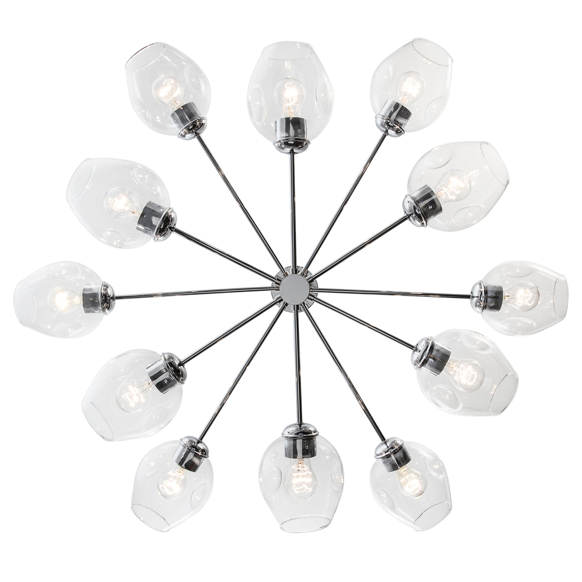 Clusters Mid Century Modern 12-Light Sputnik Globe Chandelier 