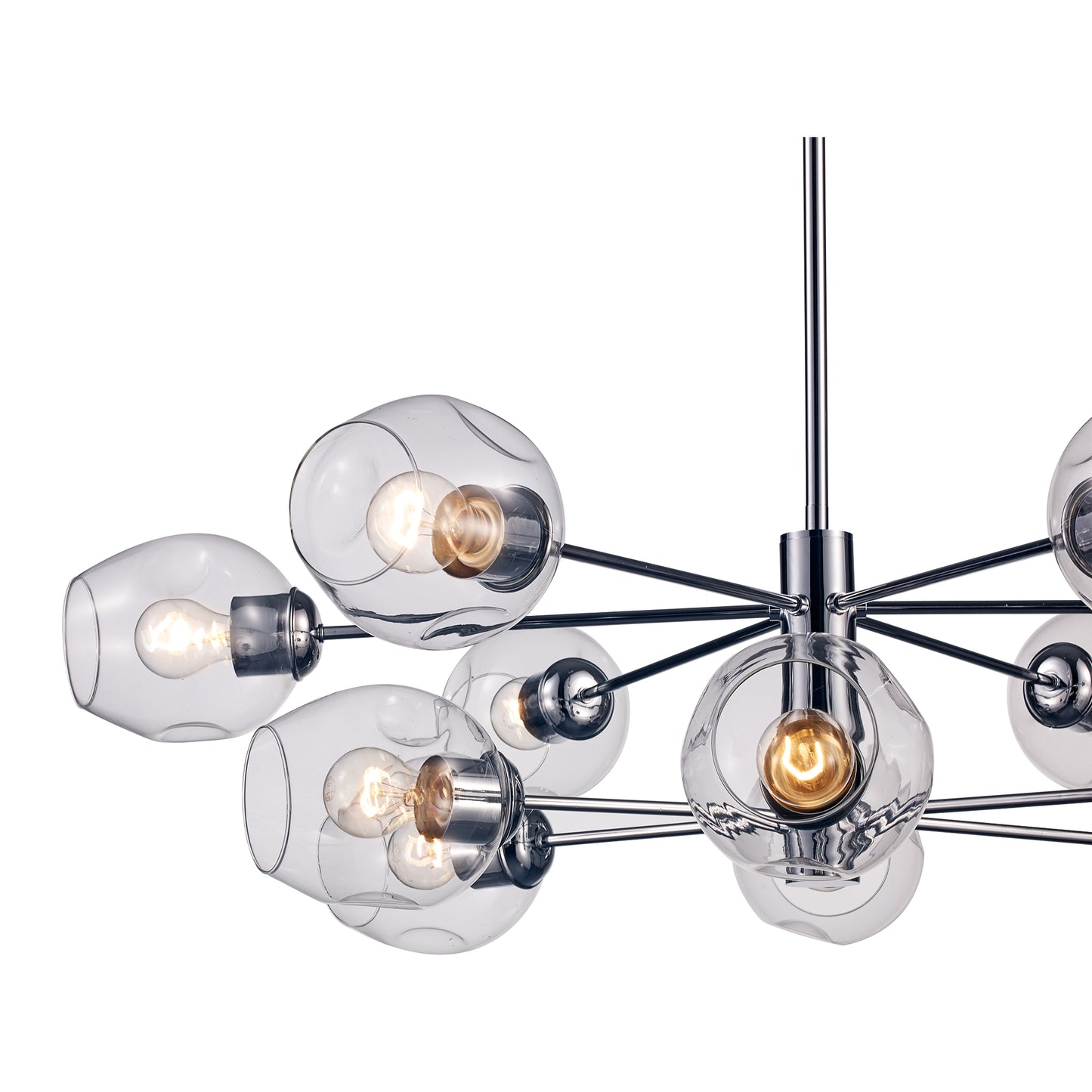 Clusters Mid Century Modern 12-Light Sputnik Globe Chandelier 