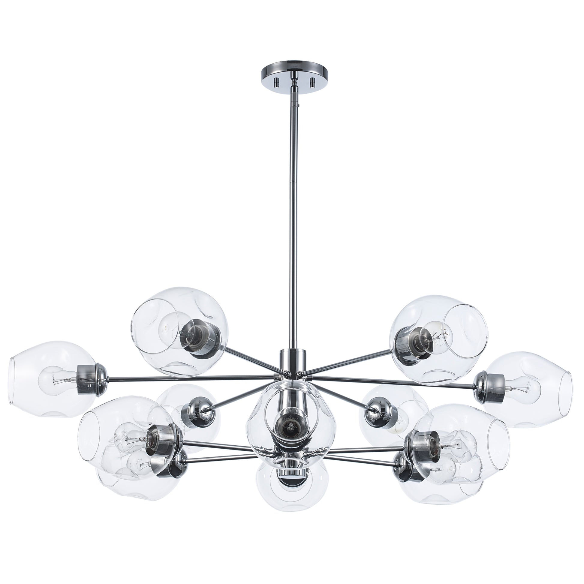 Clusters Mid Century Modern 12-Light Sputnik Globe Chandelier 