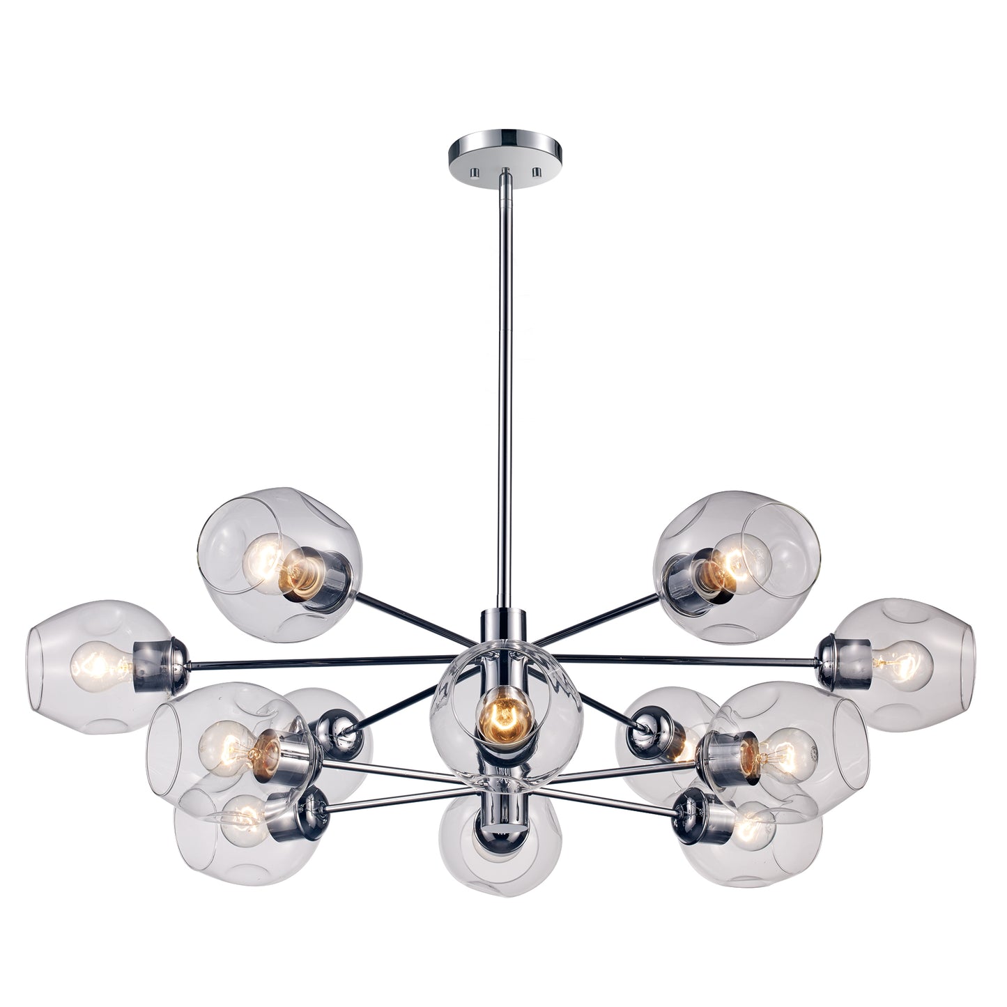 Clusters Mid Century Modern 12-Light Sputnik Globe Chandelier 