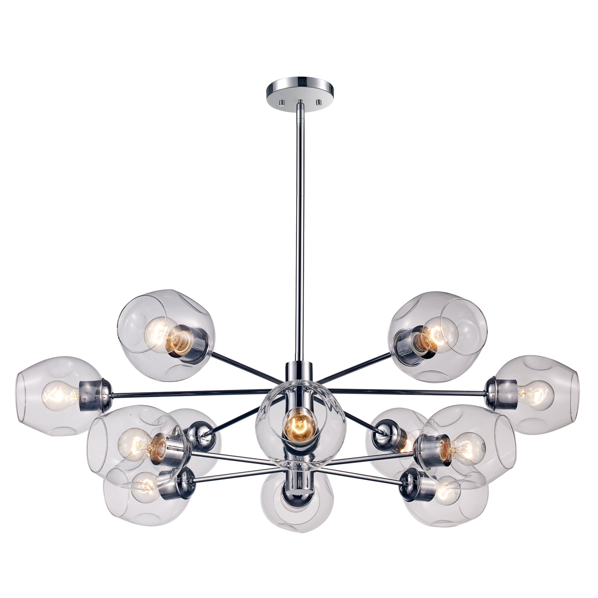 Clusters Mid Century Modern 12-Light Sputnik Globe Chandelier 