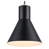 Belinda Modern Metal Cone Downlight Pendant Lamp - Matte Black and Polished Nickel 