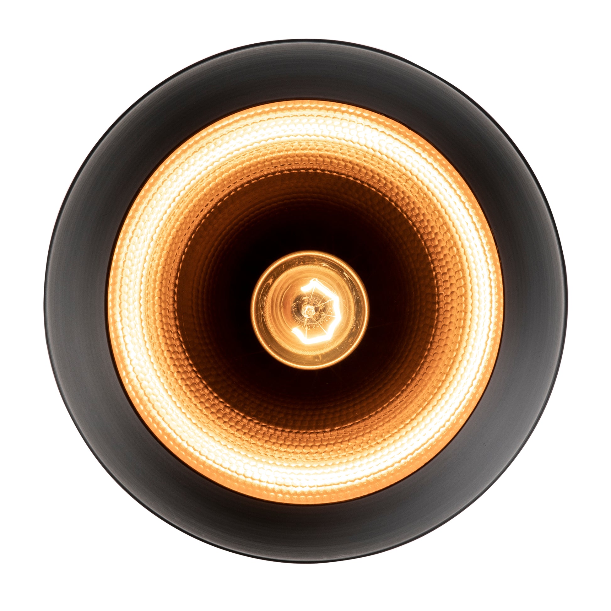 Dixon Modern Metal Downlight Pendant Lamp in Black + Hammered Gold