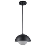 Maureen 10" Dome Globe Pendant Lamp in Black + White - Midcentury Modern Lighting by Practical Props