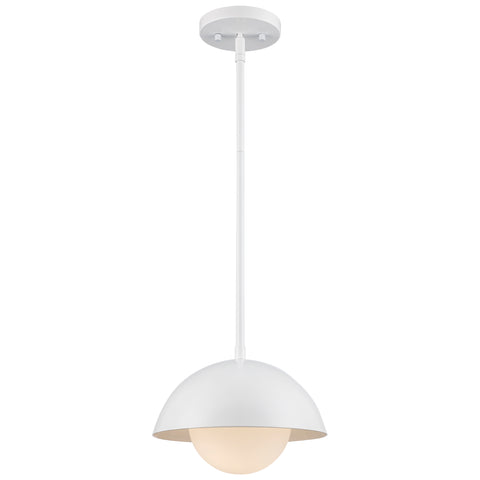 Maureen 10" Dome Globe Pendant Lamp in Black + White - Midcentury Modern Lighting by Practical Props