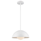 Maureen 12" Dome Globe Pendant Lamp in Black + White - Midcentury Modern Lighting by Practical Props
