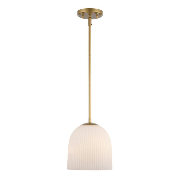 Meadow Ribbed Glass Dome Pendant
