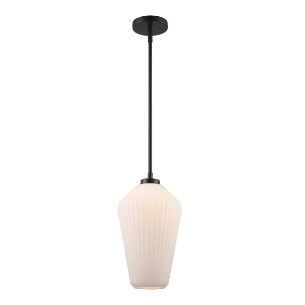 Skyline 15" Ribbed Tapered Glass Pendant